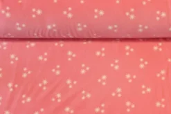 Fleece Print - Snowflakes on Hot Pink