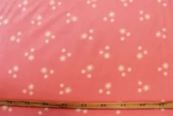 Fleece Print - Snowflakes on Hot Pink