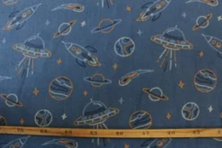 Fleece Print - Space and Planets on Blue
