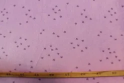 Fleece Print - Tiny Purple Hearts on Lilac