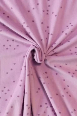 Fleece Print - Tiny Purple Hearts on Lilac