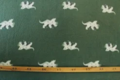Fleece Print - Triceratops Dino on Green