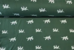 Fleece Print - Triceratops Dino on Green
