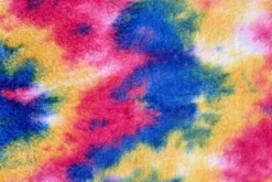 Fluffy Fur Tie Dye - Blue/Neon Pink/ Yellow