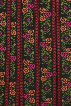 Geweven Sierband - Black/Pink/Green