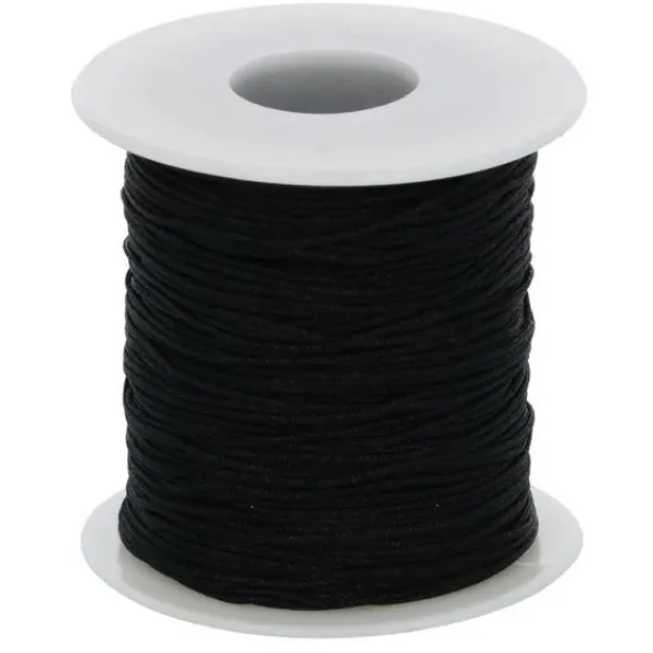 Glanskoord/ Speenkoord 1mm - Zwart