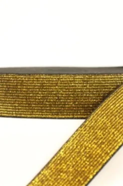 Glitter Elastiek - Goud/Zwart - 60 mm