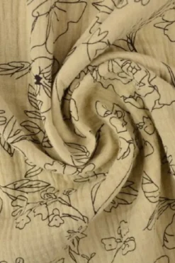 Hydrofiel - Sketch of Flowers on Beige