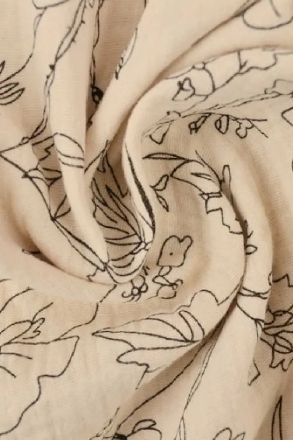 Hydrofiel - Sketch of Flowers on Champagne