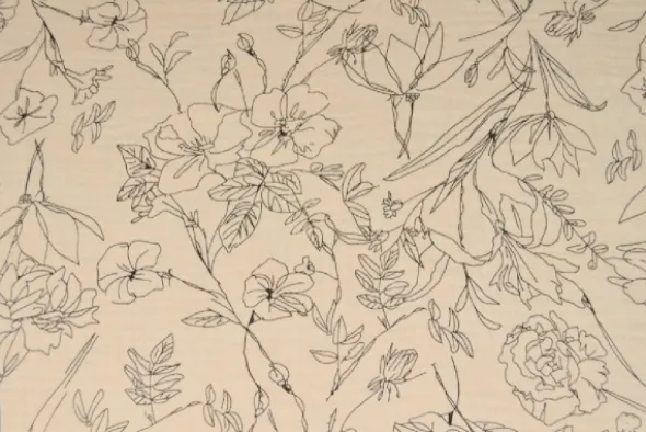 Hydrofiel - Sketch of Flowers on Champagne