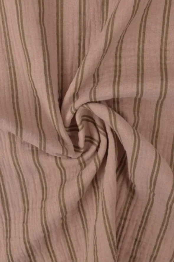 Hydrofiel - Taupe Stripes on Dark Old Pink