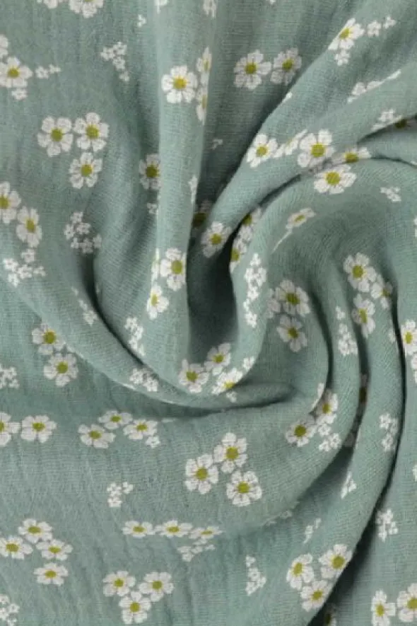 Hydrofiel - Tiny Flowers - Old Green