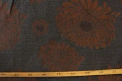 jacquard gobelin - Big Brown Flowers on Steelblue