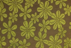 Jacquard Gobelin - Big Flowers Green/Taupe