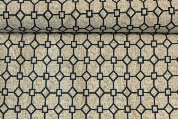 Jacquard Gobelin - Blue/ Light Grey Design