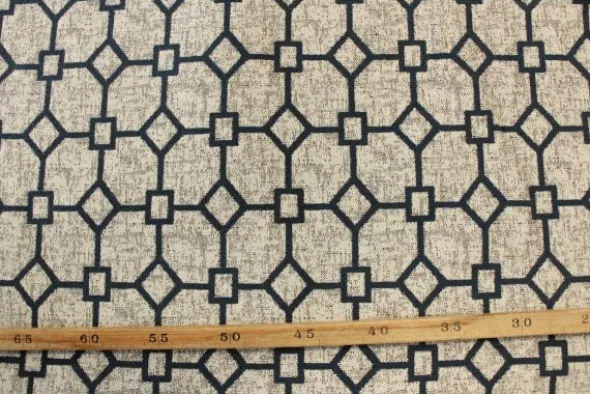 Jacquard Gobelin - Blue/ Light Grey Design