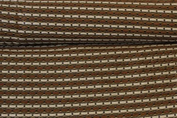 jacquard gobelin - Brown/Beige Stripes on Black