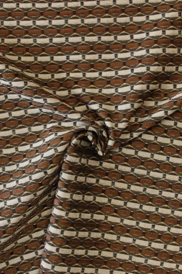 jacquard gobelin - Brown/Beige Stripes on Black
