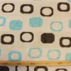 jacquard gobelin - Dark Brown/Blue Circles on Beige
