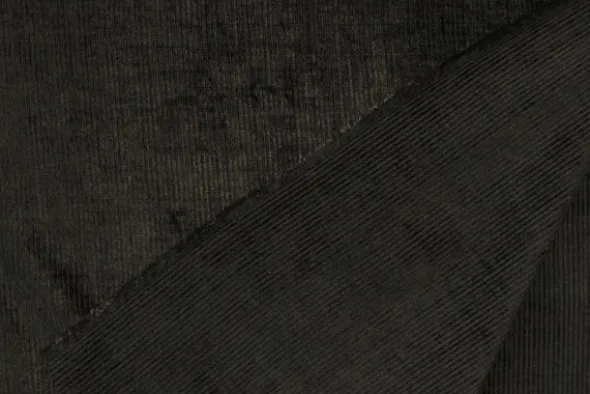 Jacquard Gobelin - Deep Black Velvet Stripes