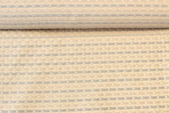 jacquard gobelin - Grey/Beige Stripes on Creme