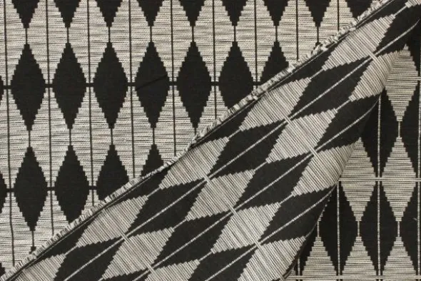 Jacquard Gobelin - Off White/Black Design