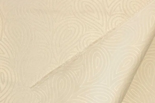 Jacquard Gobelin - Off White Shiny Leaves