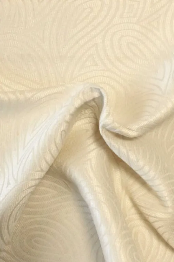 Jacquard Gobelin - Off White Shiny Leaves