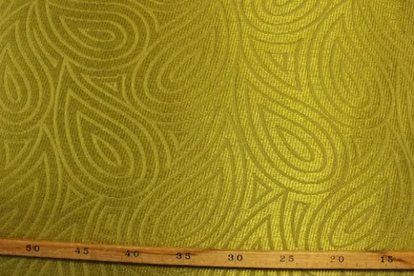 jacquard gobelin - Warm Lime Green Leaves