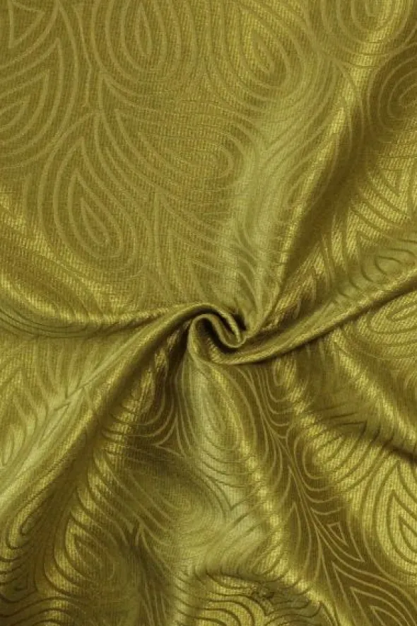 jacquard gobelin - Warm Lime Green Leaves