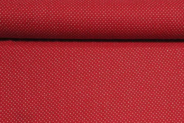 Jacquard Gobelin - White Dots on Red