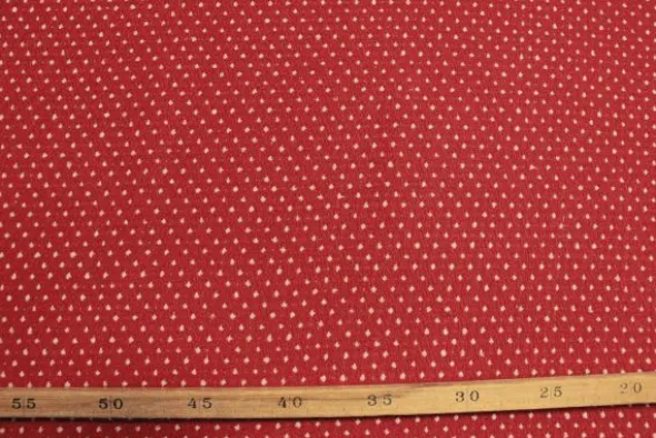 Jacquard Gobelin - White Dots on Red