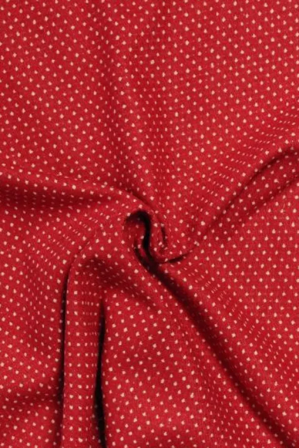 Jacquard Gobelin - White Dots on Red
