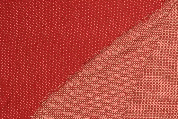 Jacquard Gobelin - White Dots on Red