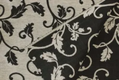 Jacquard Gobelin - Woven Big Black Barok on Light Grey