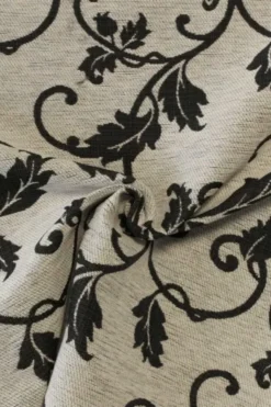 Jacquard Gobelin - Woven Big Black Barok on Light Grey