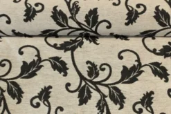 Jacquard Gobelin - Woven Big Black Barok on Light Grey