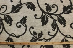 Jacquard Gobelin - Woven Big Black Barok on Light Grey