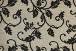 Jacquard Gobelin - Woven Big Black Barok on Light Grey