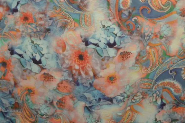 Jogging - Orange/Blue Mistic Paisley and Flowers