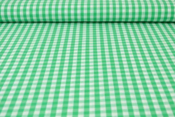 Katoen - Boerenruit Groot 6.5mm - Grasgroen