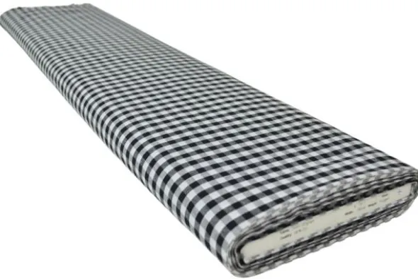 Katoen - Boerenruit Groot 6.5mm - Zwart