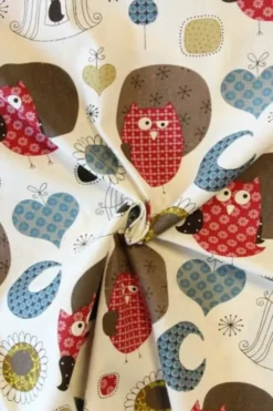 Katoen Canvas - Big Owls and Birdcages