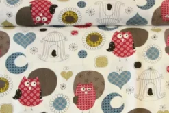 Katoen Canvas - Big Owls and Birdcages