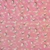 Katoen Canvas - Flying Golden Crane Bird on Pink