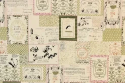 Katoen Canvas - French Green Beauty on Beige