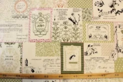 Katoen Canvas - French Green Beauty on Beige