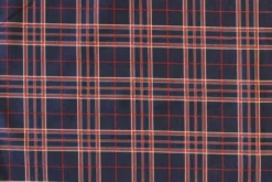 Katoen Canvas - Red Squares and Lines on Navy