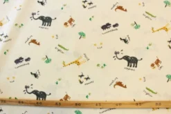 Katoen Canvas - Zoo Animal Drawing on White