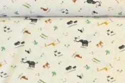 Katoen Canvas - Zoo Animal Drawing on White